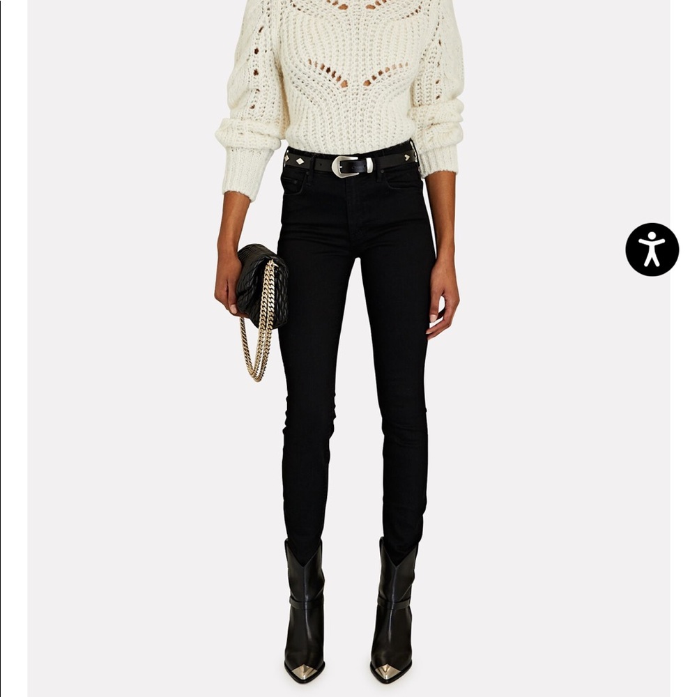 NWT Mother The Looker black skinny jeans